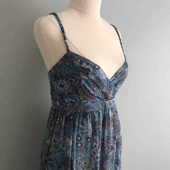 SABA Floral 100% Silk Strappy Midi Dress - Picture 4 of 13